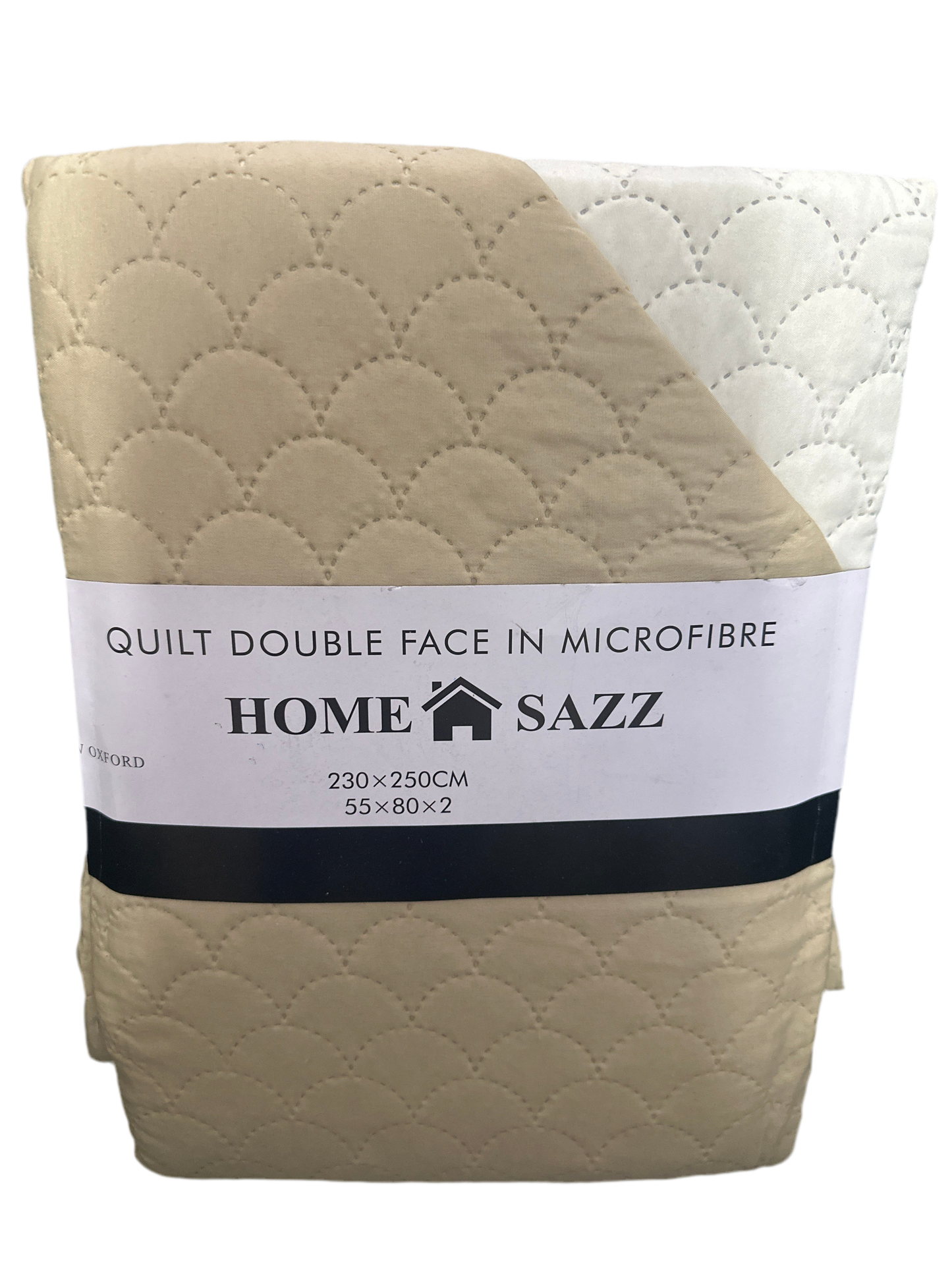 Quilt 3 piece 230x250cm 2 Oxford pillows Queen -King Cream