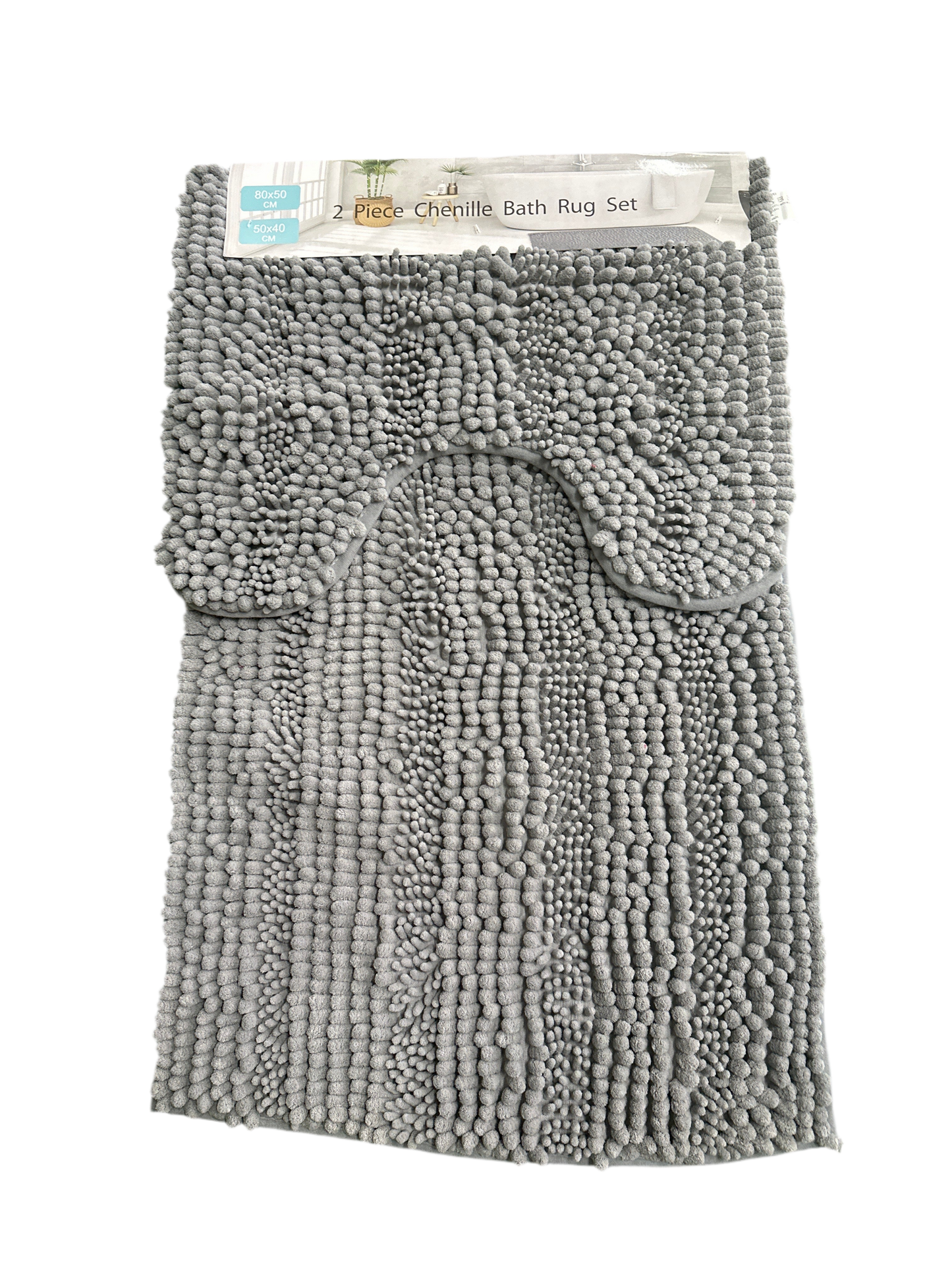 2 Piece Bath mat Light Grey