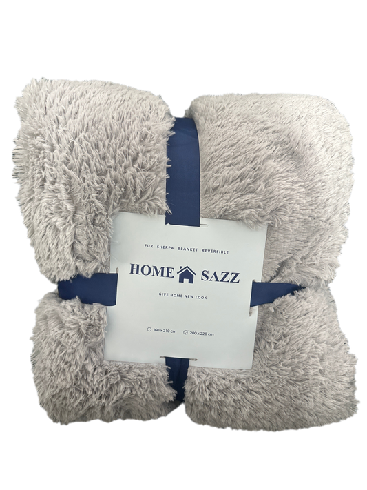 Sherpa Blanket 200x220cm Light Grey