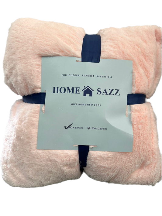 Sherpa Blanket 160x210cm baby pink