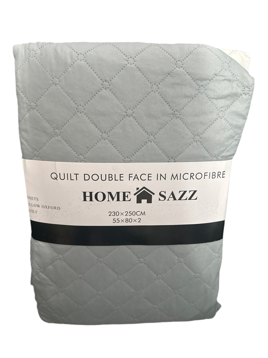 Quilt 3piece 230x250cm light grey 2oxford pillows Queen -King