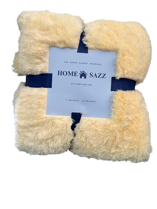 Sherpa blanket 200x220cm Yellow